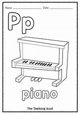Piano Coloring Pages Aunt Teaching Craft Alphabet sketch template
