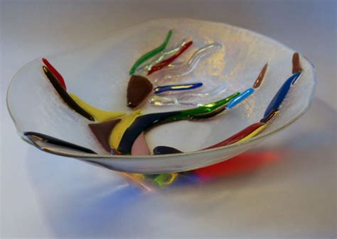 Custom Made Fused Glass Bowl With Leaping Dancer By Paradise Custom