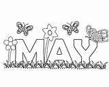 Coloring May Pages Printable Sheets Template Kids Kindergarten Flower Adults Templates Preschool Freecoloring sketch template