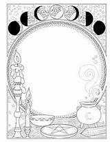 Book Coloring Pages Shadows Adult Witch Spells Wicca Choose Board Witches sketch template