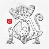 Zodiaque Singe Chinois sketch template