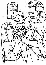 Coloring Pages Holy Family Jesus Catholic Kids Joseph Printable Sheets Saint Nazareth Mary Visit Holding Colour sketch template