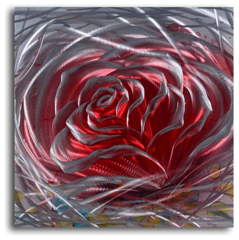 metal wall art decor abstract contemporary modern sculpture iron rose