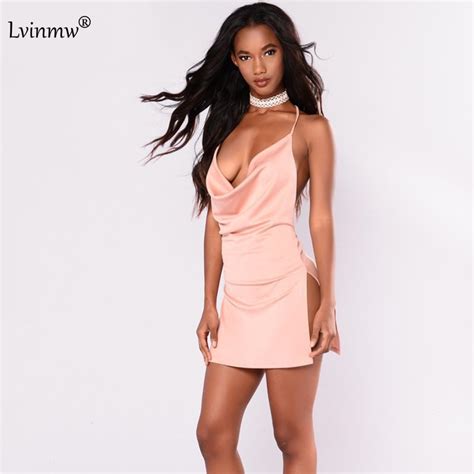 Lvinmw Summer 2017 Pink Backless Off Shoulder Slit Sexy