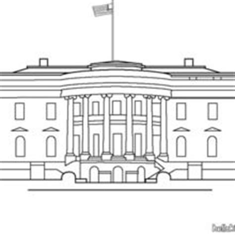 white house  shown  black  white   american flag  top