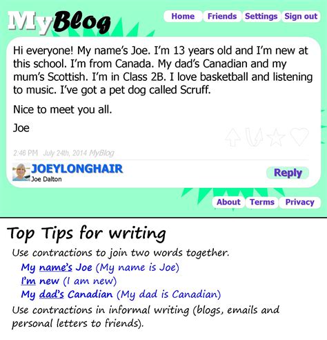introducing yourself on a blog learnenglish teens