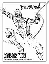Spiderman Homecoming Mewarnai Drawittoo Getcolorings Coloringhome sketch template