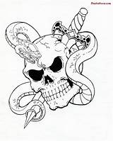 Snake Skull Tattoo Tribal Drawing Drawings Skulls Cool Sword Evil Roses Draw Rose Tattoos Sketch Designs Sample Dagger Getdrawings Japanese sketch template