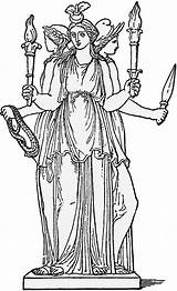 Hecate Goddess Greek Hekate Phoebe Mythology Symbols Witches Myth Triple Britannica Ancient Medea Circe Engraving Wood Ceridwen Welsh Morgana Asteria sketch template