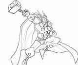 Coloring Thor Pages Print sketch template