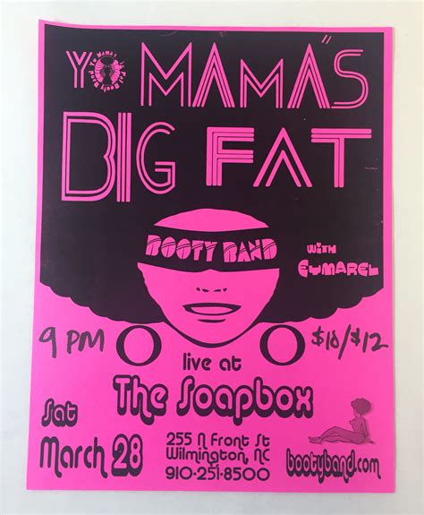 March 28 2009 Concert Flyer~yo Mama S Big Fat Booty Band Ebay
