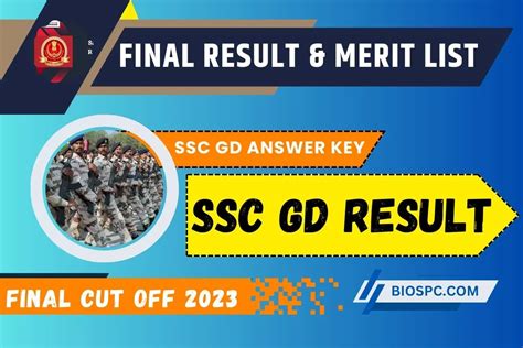 ssc gd result  check final result merit list  sscnicin