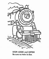 Coloring Pages Train Engine Steam Safety Railroad Sheets Trains Colouring Color Printables Library Clipart Comments sketch template