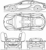 Bmw I8 Car Coloring Drawings Pages Blueprint Sketch Template Blueprints 3d Cool sketch template