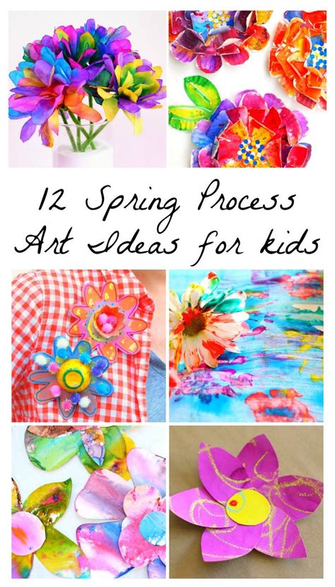 beautiful spring flower process art ideas  kids process art