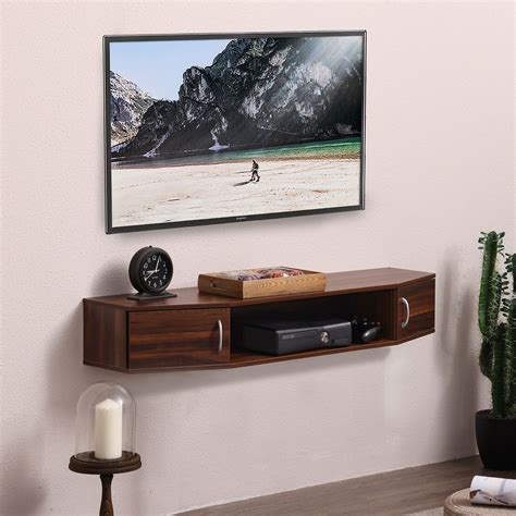 fitueyes floating tv stand wall mounted entertainment center media console wood wall tv shelf