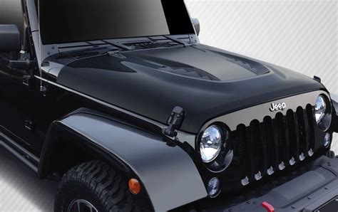 jeep wrangler carbon fiber power dome hood  piece