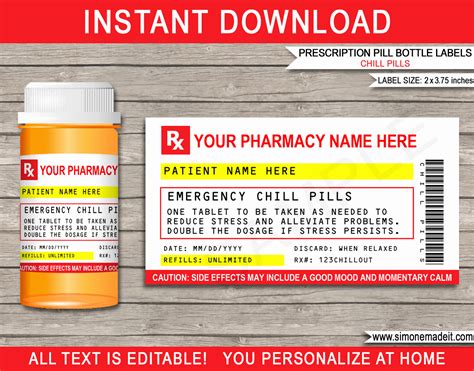 printable fake prescription labels