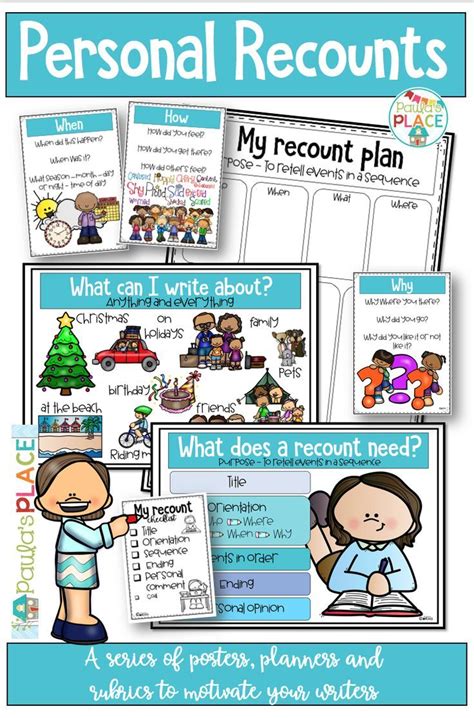 personal narratives recount posters planners  rubrics sparkle