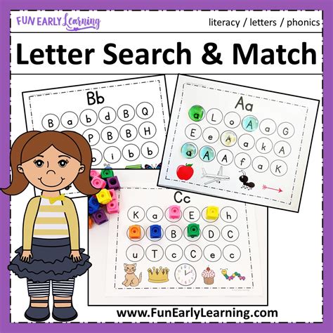 letter search  match alphabet activity  preschool  kindergarten