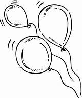 Birthday Balloons Coloring Three Balloon Pages Color Baloon Gif sketch template