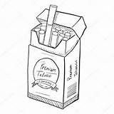 Cigarettes Pack Drawing Sketch Getdrawings sketch template