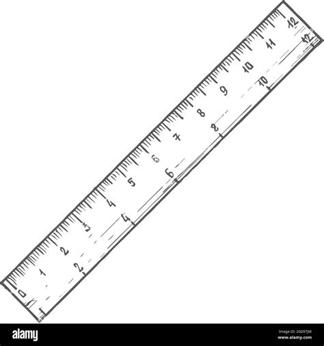 ruler hand drawn doodle vector illustration abstract stationary sketch