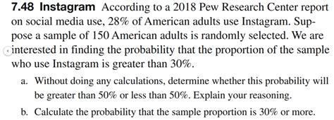 solved  instagram     pew research cheggcom