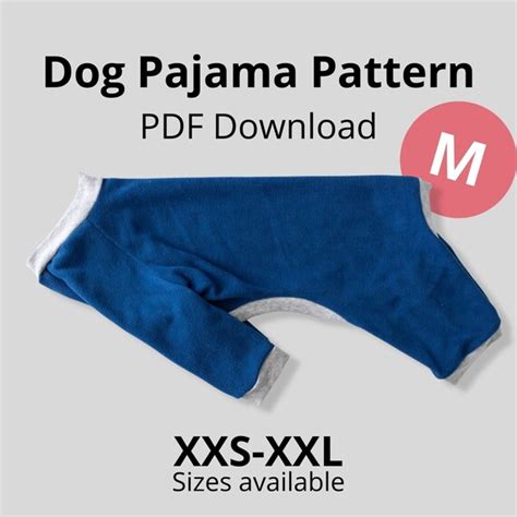 dog pajama pattern downloadable  sewing pattern size  etsy uk