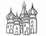 Cathedral Saint Moscu Coloring Basil Basils Ukraine sketch template