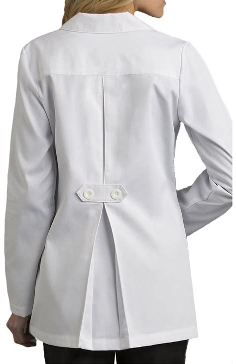 med couture originals womens  tab pleat  lab coat