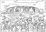 Colouring Coloring Australia Uluru Pages Kids Outback Australian Rock Animals Ayres Familyholiday Designlooter Ayers Related Children Theme Aboriginal Printable Activityvillage sketch template