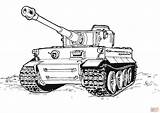Tank Coloring Pages Sherman Tiger Template Sketch sketch template