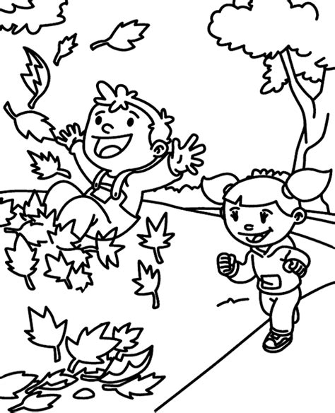 printable autumn coloring page fo kids