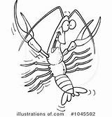 Crawdad Clipart Illustration Royalty Toonaday Rf sketch template