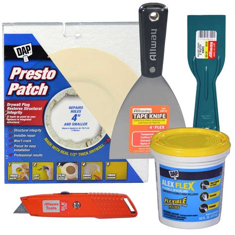 awf pro drywall patch repair kit includes presto patch spackling