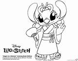 Stitch Angel Lilo Coloring Pages Ohana Kimono Printable Color Drawing Getdrawings Print Getcolorings Kids sketch template