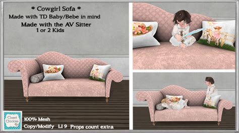 Second Life Marketplace Cc Cowgirl Sofa [boxed]