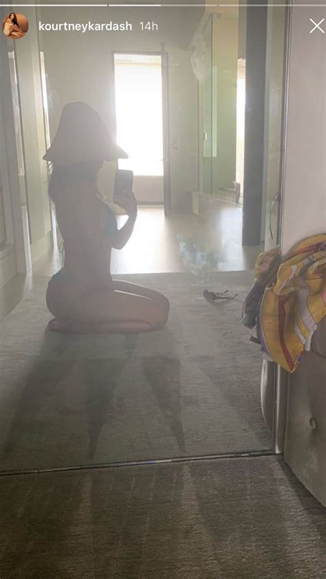 Kourtney Kardashian Snaps A Mirror Selfie In A Teal String Bikini