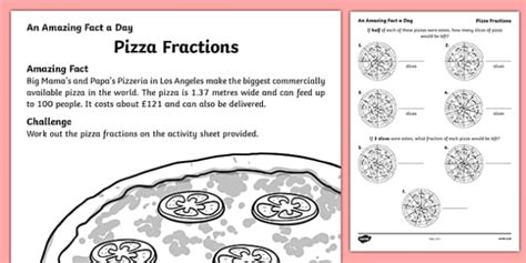 pizza fractions worksheet worksheet worksheet twinkl