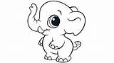 Elephant Coloring Pages Animals Big Baby sketch template