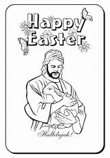 Easter Coloring Pages Religious Jesus Happy Kids Printable Color Printables Cross Print Book Read Drawings sketch template