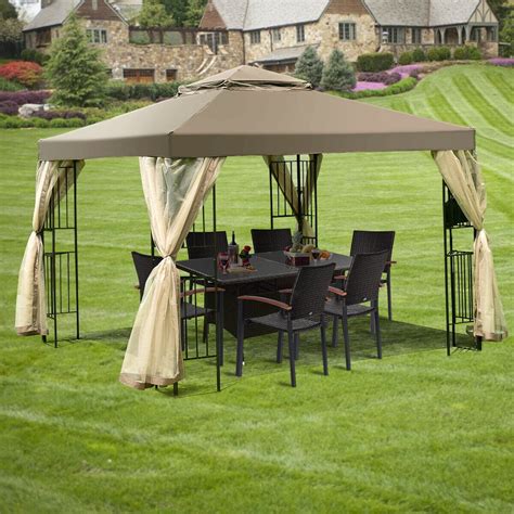 costway outdoor  gazebo canopy shelter awning tent patio screw  structure garden