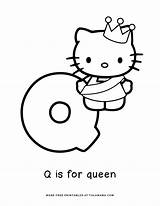 Hello Kitty Letter Pages Coloring Tulamama Abc Printables sketch template