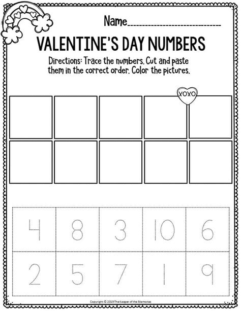 printable math valentines day preschool worksheets valentines day