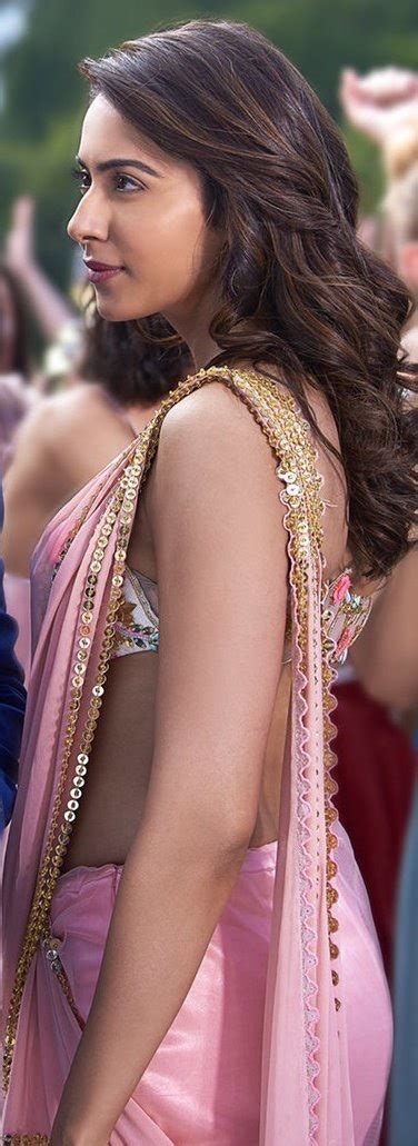 rakul preet singh latest hot in vaddi sharaban saree hot bra style