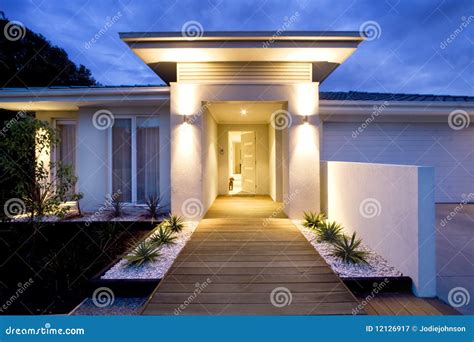 contemporary home front entrance stock image image  contemporary