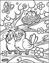 Lente Dieren Bloemen Vogeltjes Tekening Jonge Zomer Sheets Colorare Vogels Pintar Coloriage Knutsels Voorjaar Animaux Printemps Downloaden Stampa Natuur Uitprinten sketch template