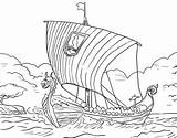 Viking Vikingo Barco Navio Vikings Norway Langskip Longship Coloriages Coloriage Hachas Norwegian Colorironline sketch template