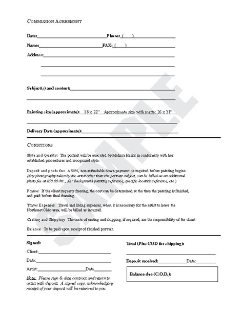 contract sample  printable documents